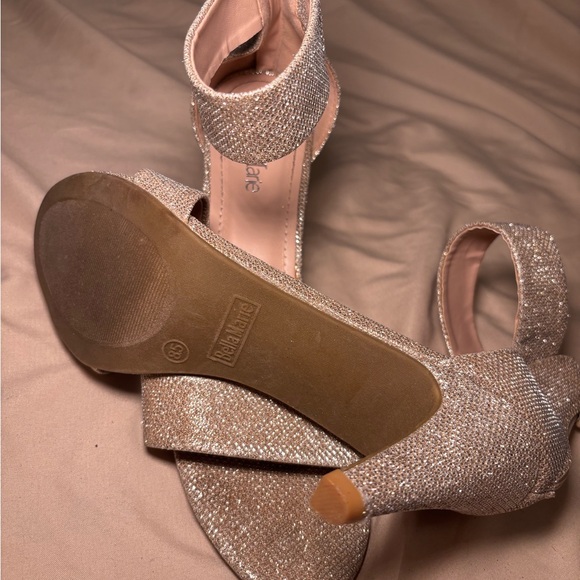 Bella Marie Glittering Beige Heels - Picture 3 of 4